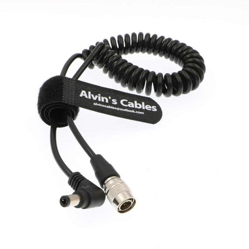 Alvin's Cables Hirose 4 Pin Male to DC Right Angle Coiled Power Cable for Sound Devices 633|644|688 Zoom F8 Blackmagic Cinema Camera 4K - Image 2